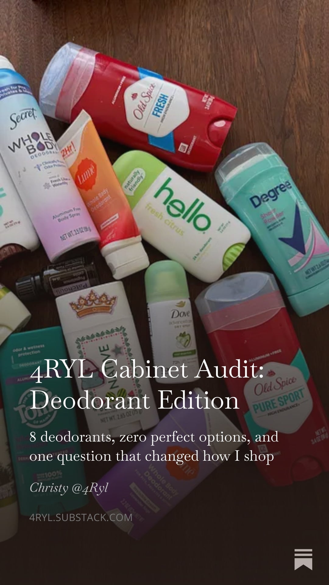 4RYL Cabinet Audit: Deodorant Edition