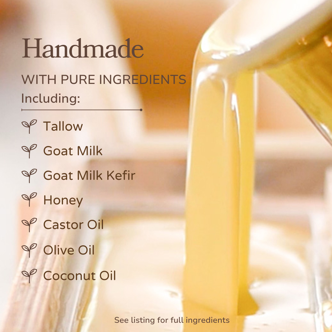 Pretty Farm Girl | Milk + Honey Fragrance Free Handmade Tallow and Goat Milk Soap Bar