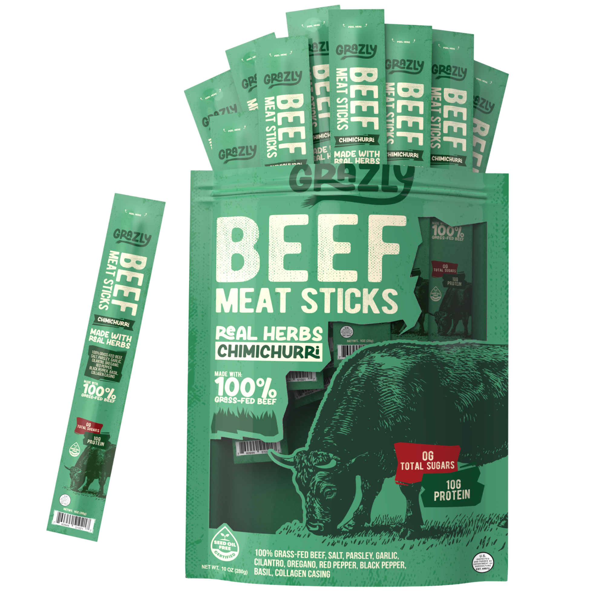 Grazly | Chimichurri Beef Meat Sticks
