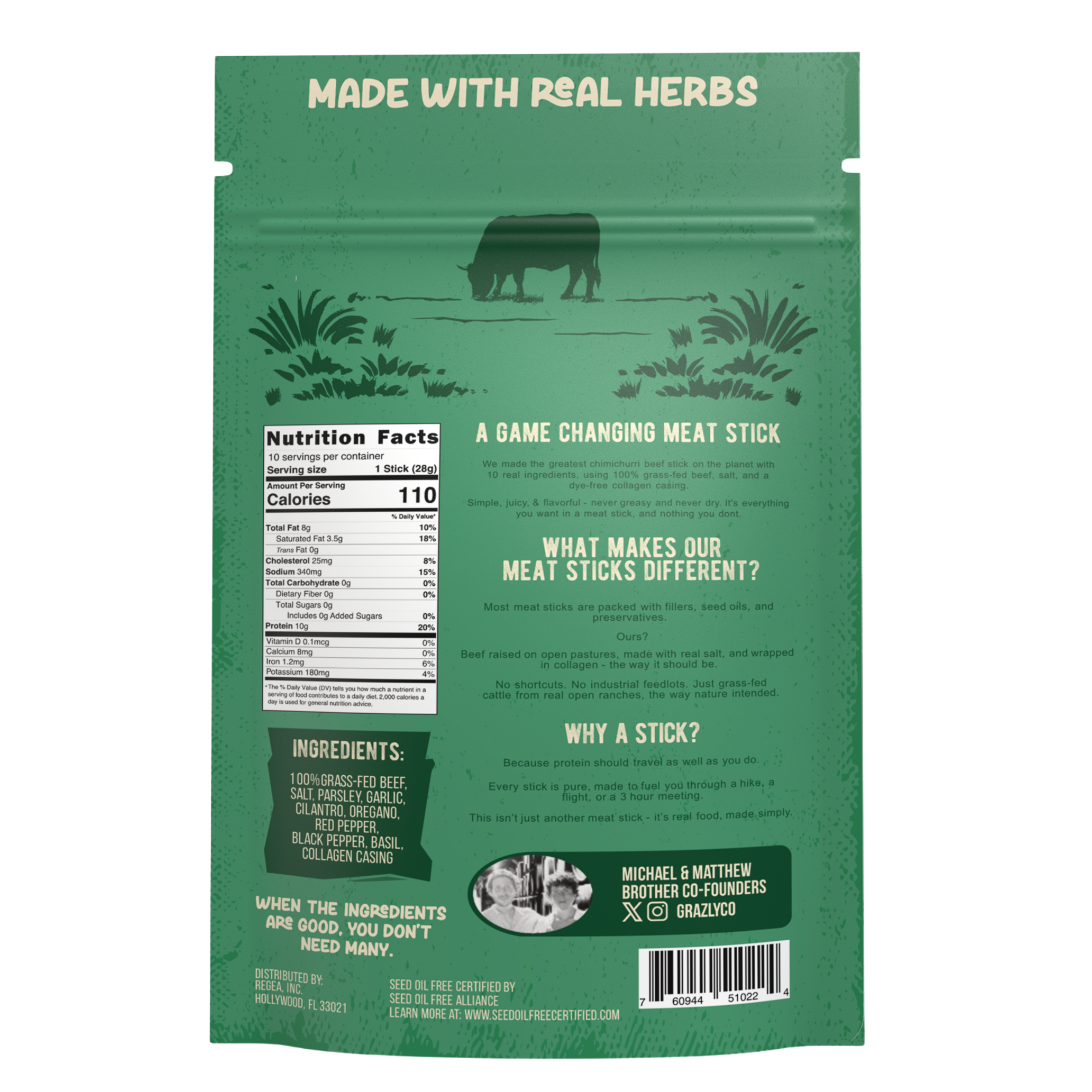 Grazly | Chimichurri Beef Meat Sticks