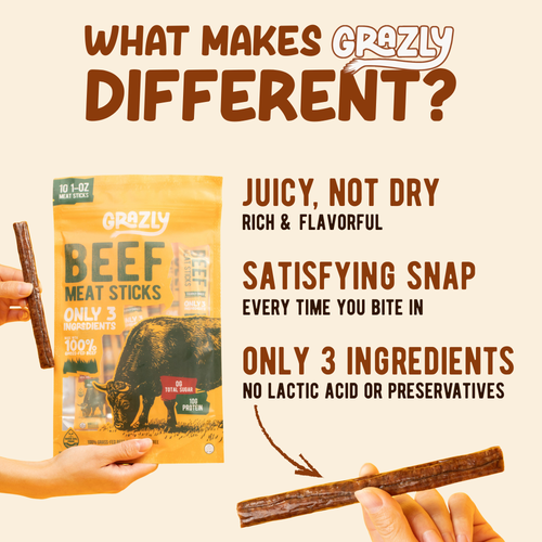 Grazly | Plain Beef Meat Sticks