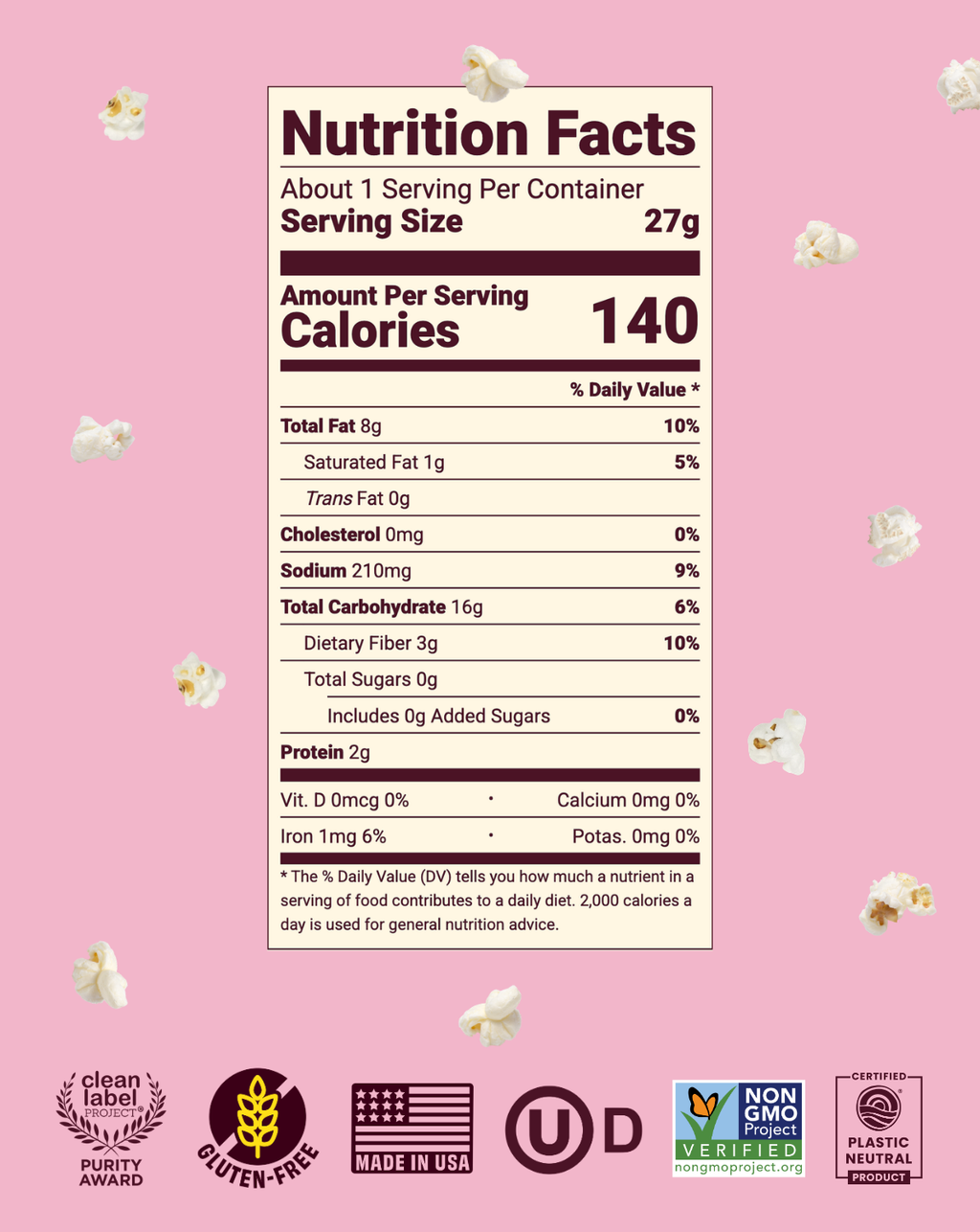 Cob | Olive Oil Pink Salt Popped Sorghum