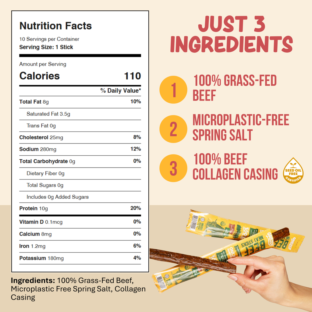 Grazly | Plain Beef Meat Sticks