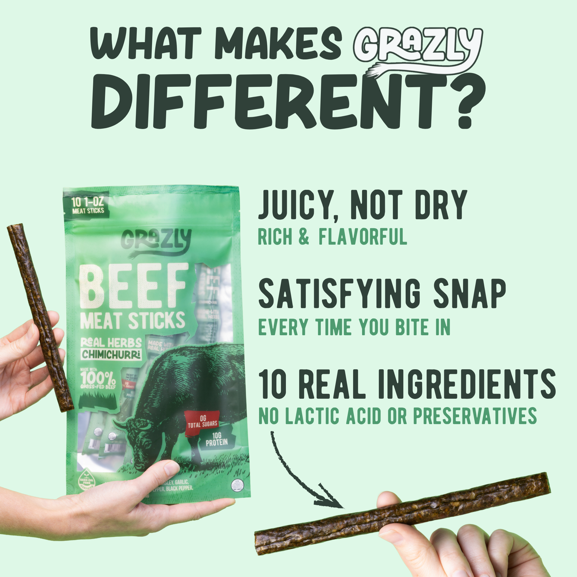 Grazly | Chimichurri Beef Meat Sticks