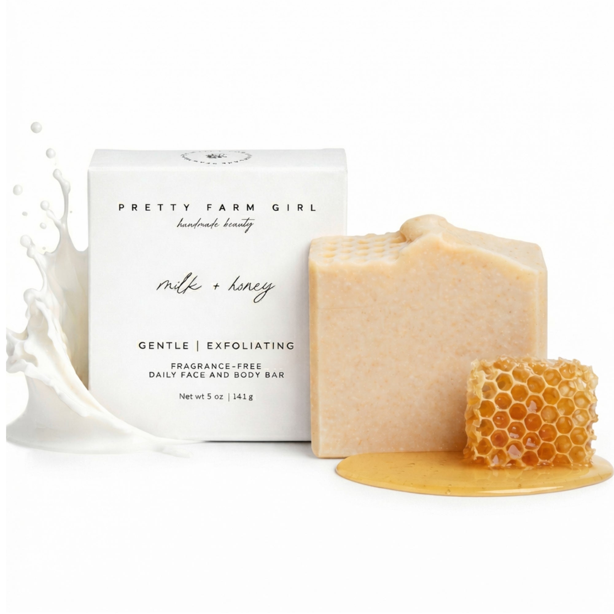 Pretty Farm Girl | Milk + Honey Fragrance Free Handmade Tallow and Goat Milk Soap Bar